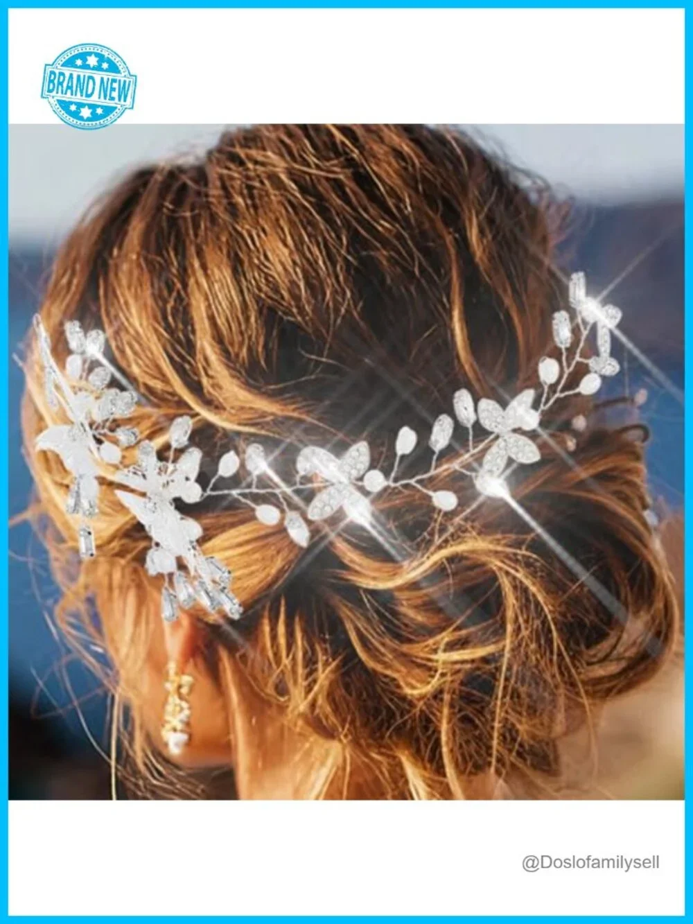 Butterfly Wedding Hair Vine Bridal Hairband Rhinestone Pearl Alloy Headpiece